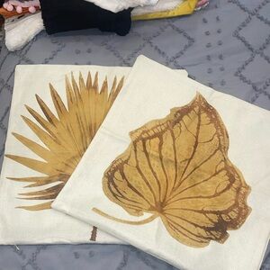 New two leaf design throw pillow covers with hidden zipper